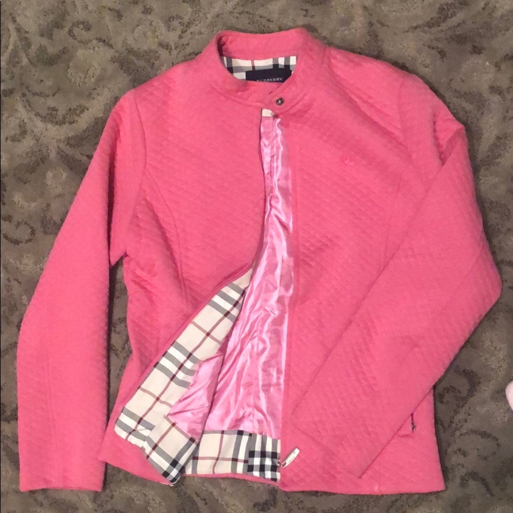 Burberry pink quilted jacket